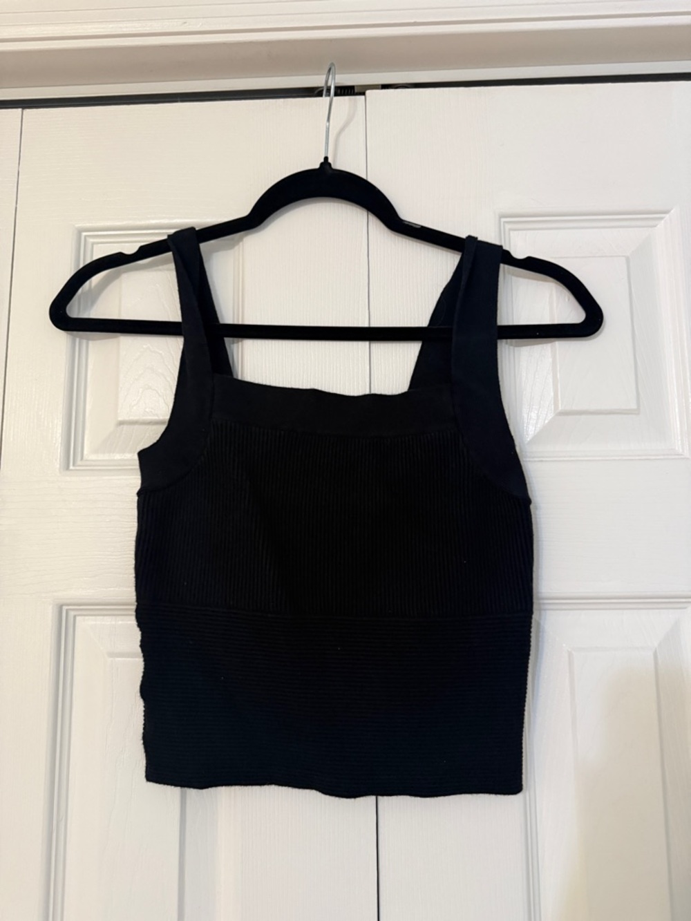 Abercrombie & Fitch Black Ribbed Square-Neck Tank